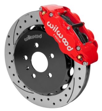 Picture of Wilwood 03 - 08 Audi A4 Forged Narrow Superlite 6R Front Big Brake Kit 12.88in Rotor Dia (Red) w Line