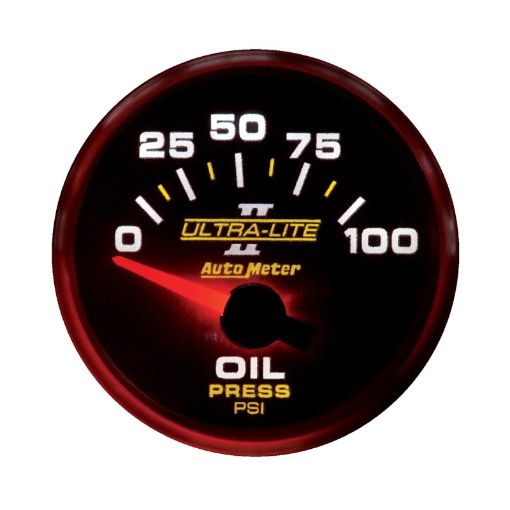 Picture of Autometer Ultra - Lite II 52mm 0 - 100 PSI Electrical Oil Pressure Gauge