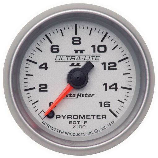 Picture of Autometer Ultra - Lite II 52mm 0 - 1600 Deg F Full Sweep Electric Pyrometer (EGT) Gauge
