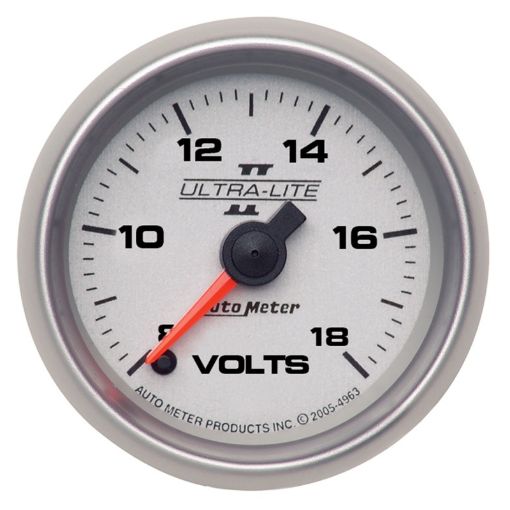 Picture of Autometer Ultra - Lite II 52mm 18 Volt Digital Stepper Motor Voltmeter