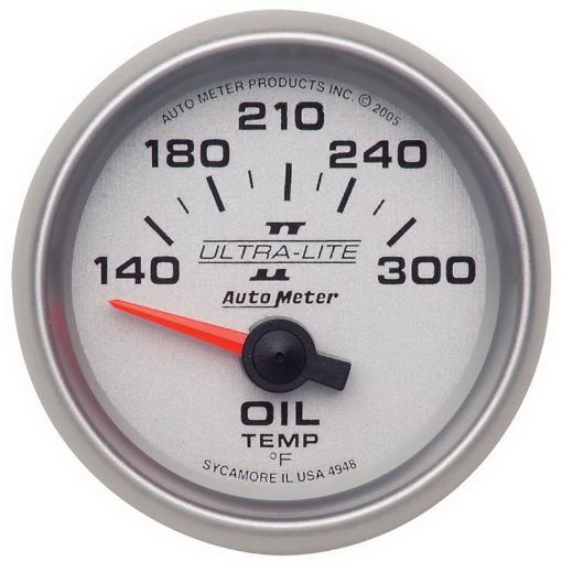 Picture of Autometer Ultra - Lite II 52mm 140 - 300 Deg F Electric Oil Temp Gauge
