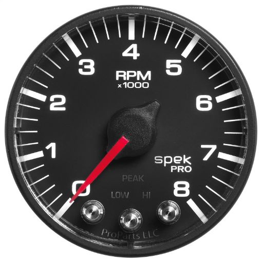 Picture of Autometer Spek - Pro Black 2 116 inch 8K RPM Tach w Shift Light and Peak Memory