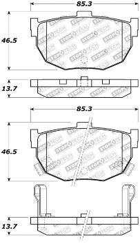 Picture of StopTech Street Touring Hyundai ElantraTiburon Kia Spectra Rear Brake Pads