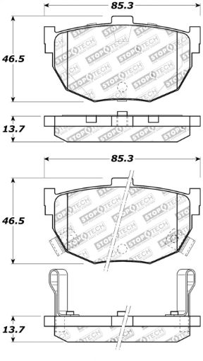 Picture of StopTech Street Touring Hyundai ElantraTiburon Kia Spectra Rear Brake Pads