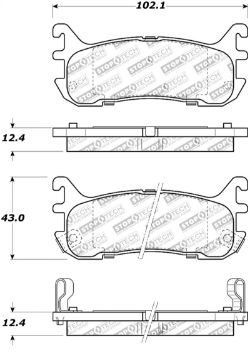 Picture of StopTech Street Touring 94 - 9799 - 05 Miata w Normal Suspension Rear Brake Pads D636