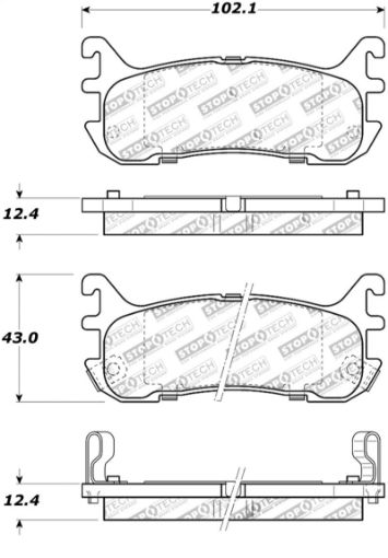 Picture of StopTech Street Touring 94 - 9799 - 05 Miata w Normal Suspension Rear Brake Pads D636
