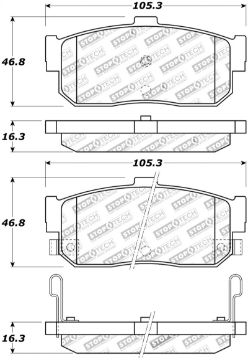 Picture of StopTech Street Touring 91 - 1100 Infiniti G2095 - 1000 I30I35 Rear Brake Pads