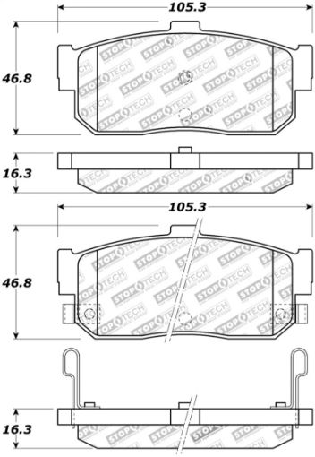 Picture of StopTech Street Touring 91 - 1100 Infiniti G2095 - 1000 I30I35 Rear Brake Pads