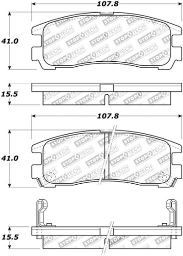 Picture of StopTech Street Touring 489 - 99 Mitsubishi Eclipse GST Rear Brake Pads