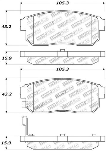 Picture of StopTech Street Touring 1100 - 02 Infiniti G201000 - 04 I30I35 Rear Brake Pads