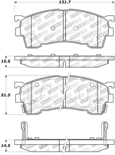 Picture of StopTech Street Touring 93 - 97 Ford Probe 93 - 97 Mazda MX - 6 Front Brake Pads