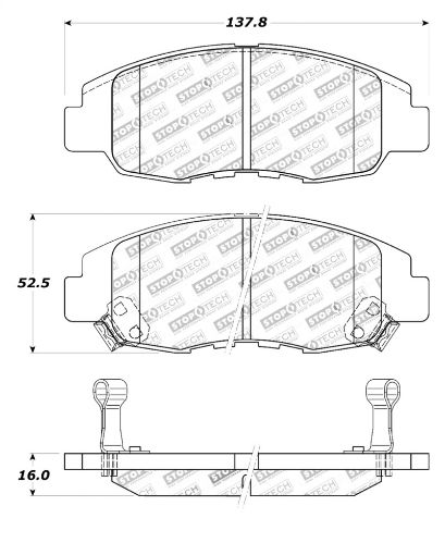 Picture of StopTech Street Touring 98 - 02 Honda Accord CoupeSedan Front Brake Pads