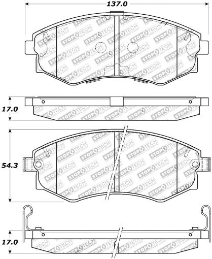Picture of StopTech Street Touring 89 - 194 Nissan 240SX (wABS) Front Brake Pads