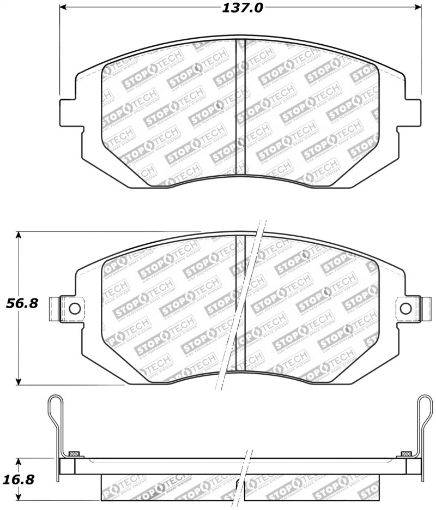 Picture of StopTech Street Touring 03 - 05 WRX 08 WRX Front Brake Pads
