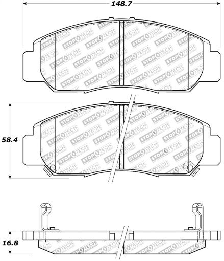 Picture of StopTech Street Touring 03 - 07 Honda Accord V6 AT Front Brake Pads