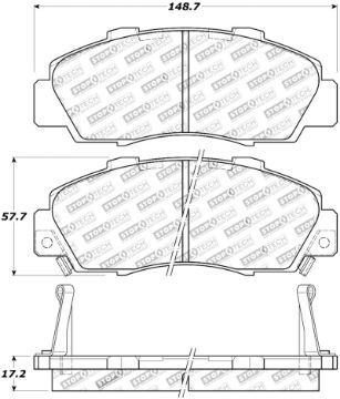 Picture of StopTech Street Touring 97 - 99 Acura CL 97 - 01 Integra Type R91 - 95 Legend Front Pads