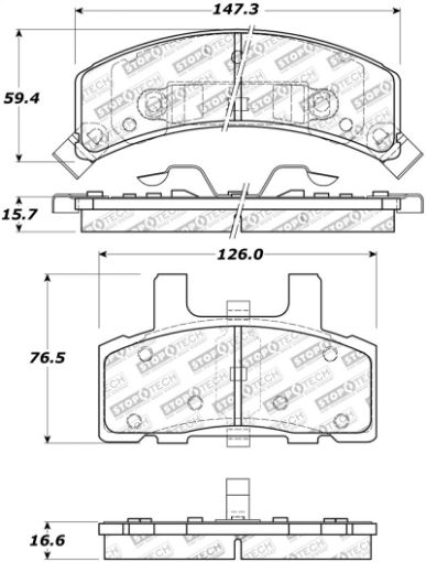 Picture of StopTech Street Touring 88 - 91 GMCChevy C1200C2500K1500K2500 Front Brake Pads