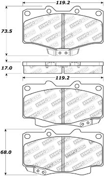 Picture of StopTech Street Touring 95 - 09 Toyota 4RunnerTacomaHilux Front Brake Pads
