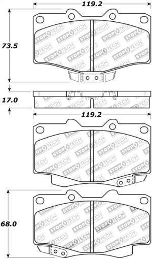 Picture of StopTech Street Touring 95 - 09 Toyota 4RunnerTacomaHilux Front Brake Pads