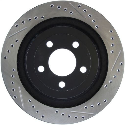 Picture of StopTech Slotted Drilled Sport Brake Rotor - 2015 Ford Mustang GT - Rear Left