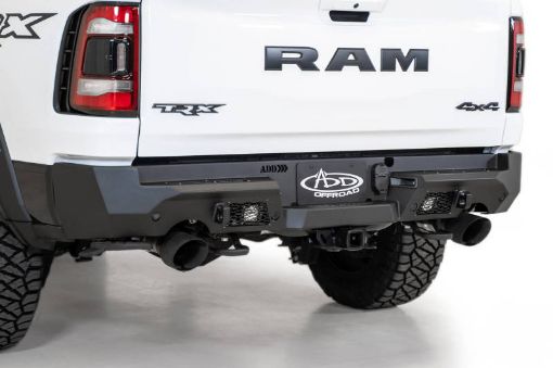 Picture of Addictive Desert Designs 2021 Dodge RAM 1500 TRX Stealth Fighter Rear Bumper - Hammer Black
