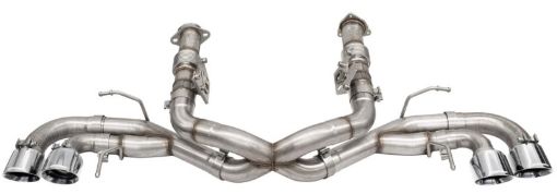 Picture of Corsa 20 - 24 Corvette C8 3in Xtreme Cat - Back Exhaust 4.5in Pol Quad Tips - Integrates stock AFM Valve