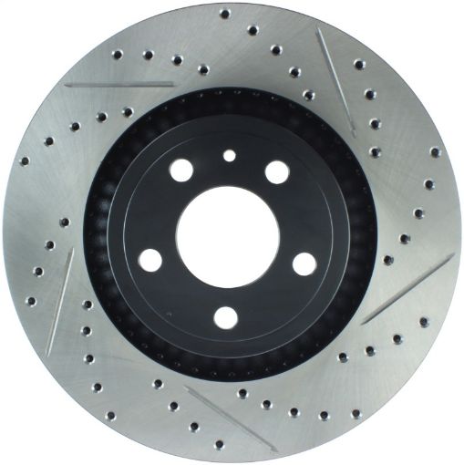 Picture of StopTech Slotted Drilled Sport Brake Rotor - 2015 Ford Mustang Non - Brembo - Front Left