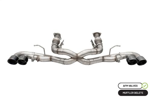 Picture of Corsa 20 - 24 Corvette C8 3in Xtreme Cat - Back Exhaust 4.5in Blk Quad Tips - Integrates stock AFM Valve