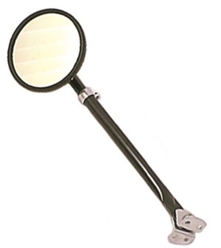 Picture of Omix Round Mirror w Arm Bracket Black - 41 - 64 Willys