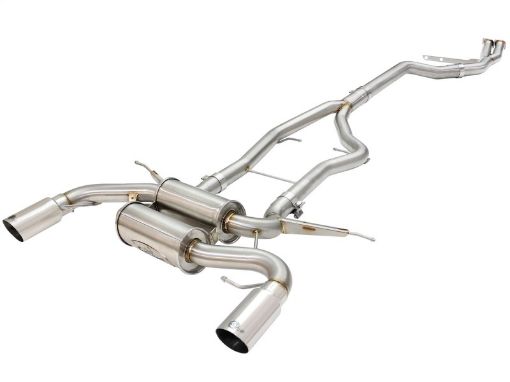 Picture of aFe MACHForce XP SS - 304 Polish Tip 3.0in - 2.5in Dia Cat Back Exhaust 11 - 13 BMW 335i (E90E92) 3.0L