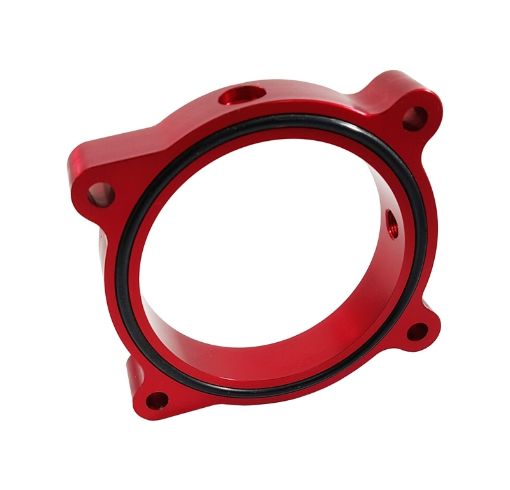 Picture of Torque Solution Throttle Body Spacer (Red) Ford Mustang GT 5.0L 2011 - 2016