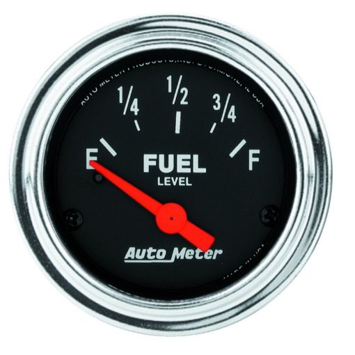 Picture of Autometer Traditional Chrome 52mm Short Sweep 0 Ohm - 90 Ohm Full Electrical Fuel Level Gauge