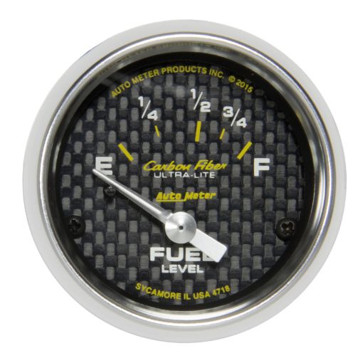 Picture of Autometer Carbon Fiber Gauge Fuel Level 2 116in 16e To 158f Elec Carbon Fiber