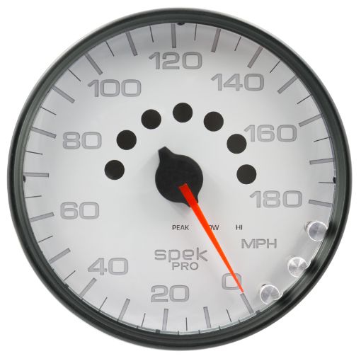 Picture of Autometer Spek - Pro Gauge Speedometer 5in 180 Mph Elec. Programmable WhiteBlack
