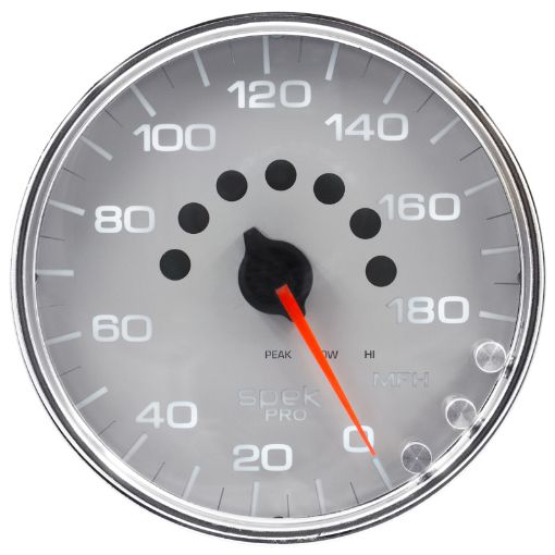 Picture of Autometer Spek - Pro Gauge Speedometer 5in 180 Mph Elec. Programmable SilverChrome