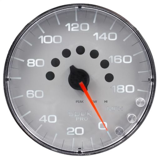 Picture of Autometer Spek - Pro Gauge Speedometer 5in 180 Mph Elec. Programmable SilverChrome