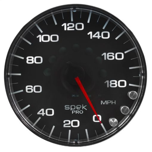 Picture of Autometer Spek - Pro Gauge Speedometer 5in 180 Mph Elec. Programmable BlackChrome