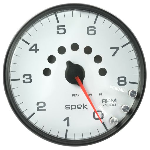 Picture of Autometer Spek - Pro Gauge Tachometer 5in 8K Rpm WShift Light Peak Mem WhiteBlack