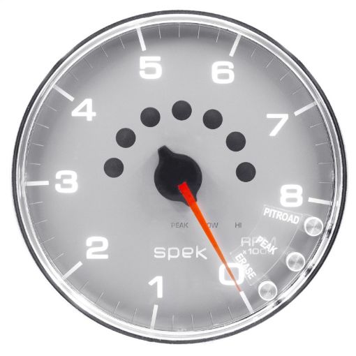 Picture of Autometer Spek - Pro Gauge Tachometer 5in 8K Rpm WShift Light Peak Mem SilverChrome