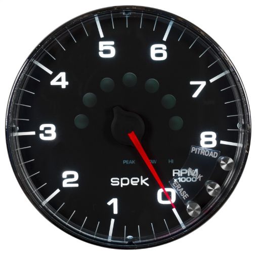 Picture of Autometer Spek - Pro Gauge Tachometer 5in 8K Rpm WShift Light Peak Mem BlackChrome