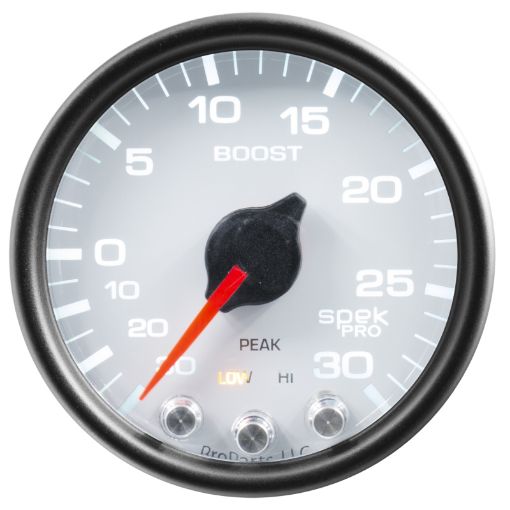 Picture of Autometer Spek - Pro Gauge VacBoost 2 116in 30Inhg - 30psi Stepper Motor WPeak Warn WhiteBlack