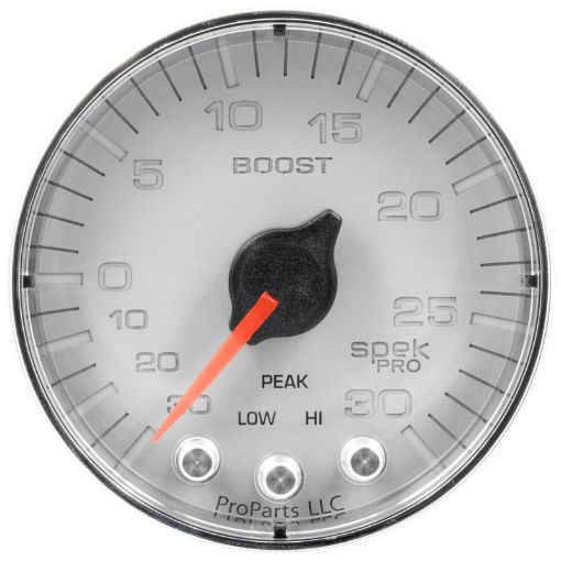 Picture of Autometer Spek - Pro Gauge VacBoost 2 116in 30Inhg - 30psi Stepper Motor WPeak WarnSilverChrome