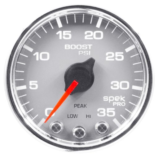 Picture of Autometer Spek - Pro Gauge Boost 2 116in 35psi Stepper Motor WPeak Warn SilverChrome