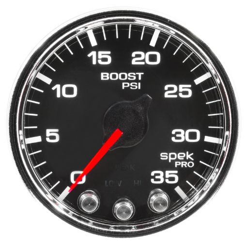 Picture of Autometer Spek - Pro Gauge Boost 2 116in 35psi Stepper Motor WPeak Warn BlackChrome