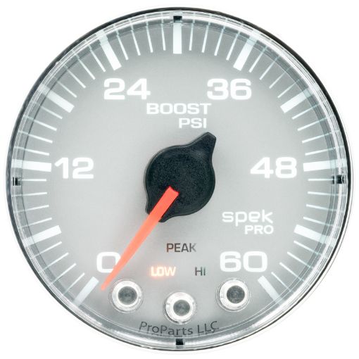 Picture of Autometer Spek - Pro Gauge Boost 2 116in 60psi Stepper Motor WPeak Warn SlvrChrm