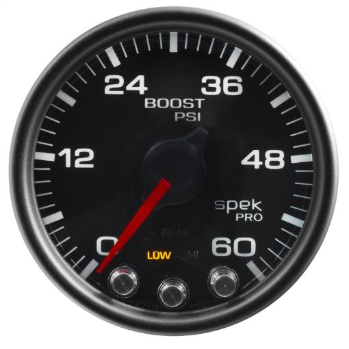 Picture of Autometer Spek - Pro Gauge Boost 2 116in 60psi Stepper Motor WPeak Warn BlkBlack