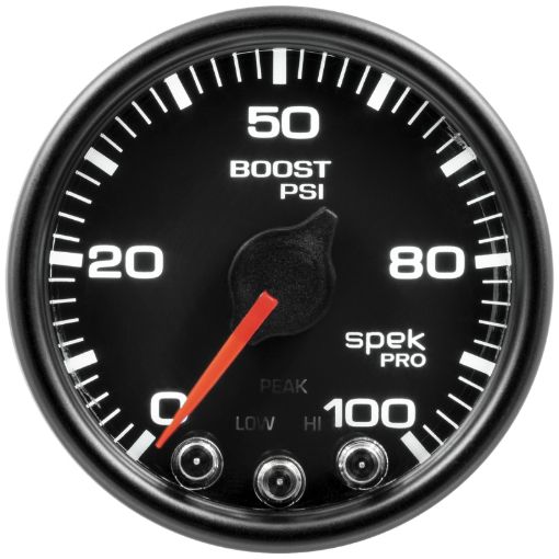 Picture of Autometer Spek - Pro Gauge Boost 2 116in 100psi Stepper Motor WPeak Warn BlkBlk
