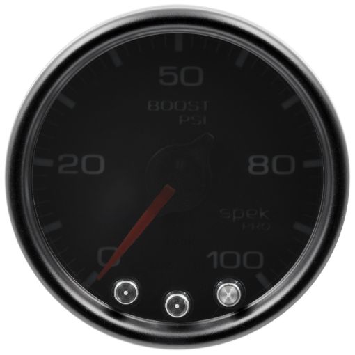 Picture of Autometer Spek - Pro Gauge Boost 2 116in 100psi Stepper Motor WPeak Warn BlkSmokeBlk
