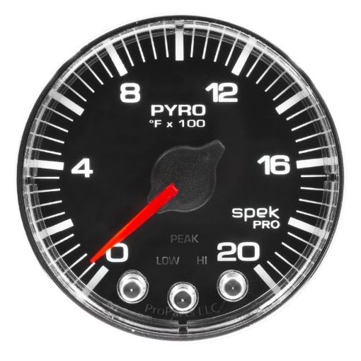Picture of Autometer Spek - Pro Gauge Pyro. (Egt) 2 116in 2000f Stepper Motor WPeak Warn BlkChrm