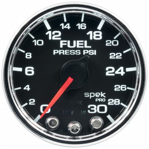 Picture of Autometer Spek - Pro Gauge Fuel Press 2 116in 30psi Stepper Motor WPeak Warn BlkChrm